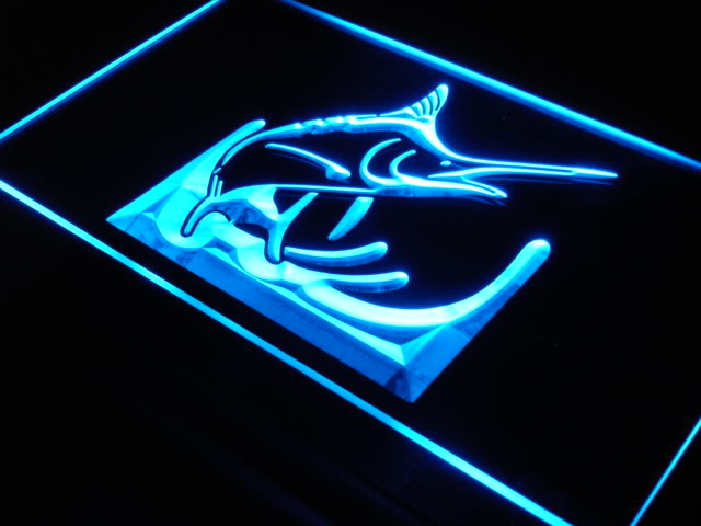 Blue Marlin fishing fish Decor Neon Light Sign